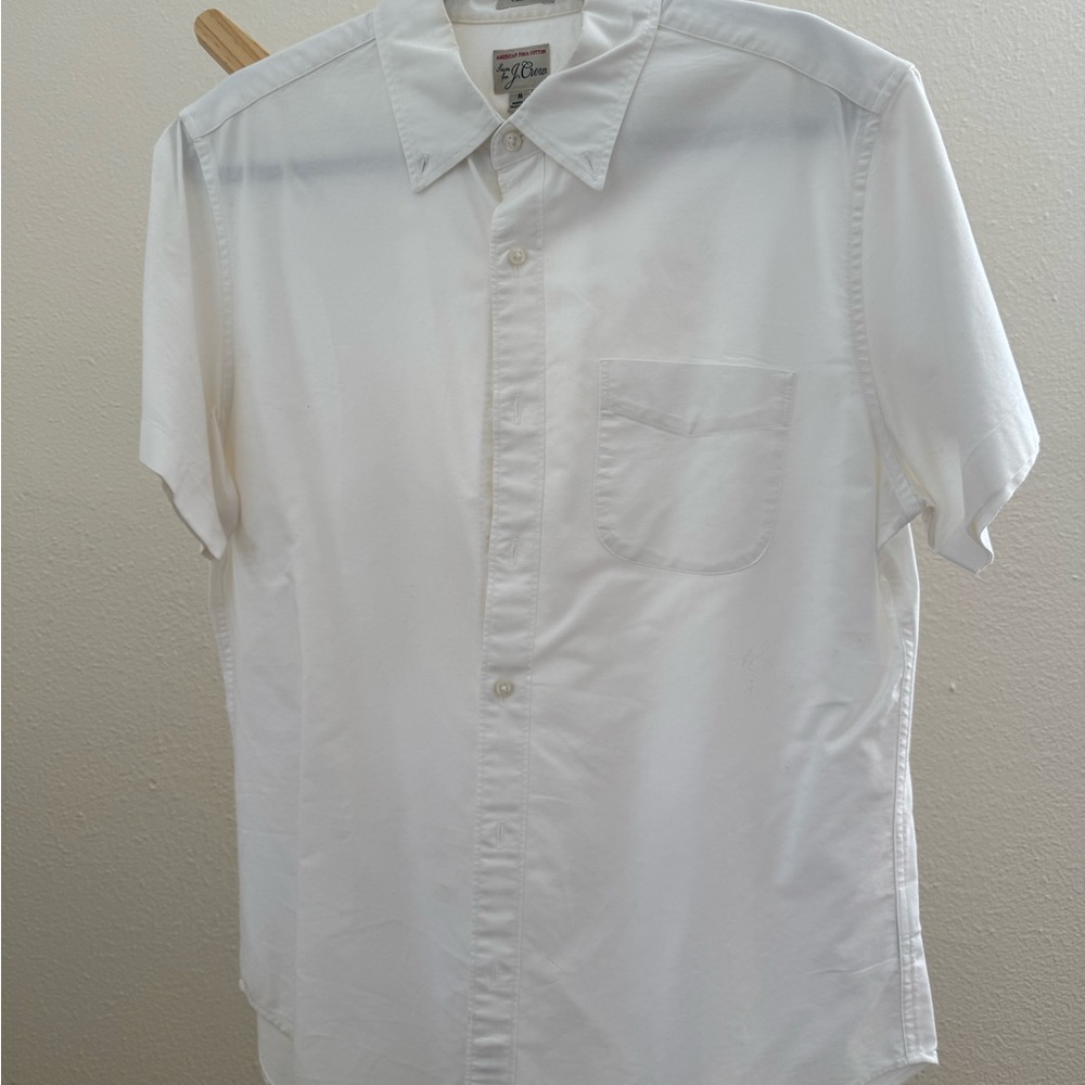 J Crew Men's White Short Sleeve Shirt